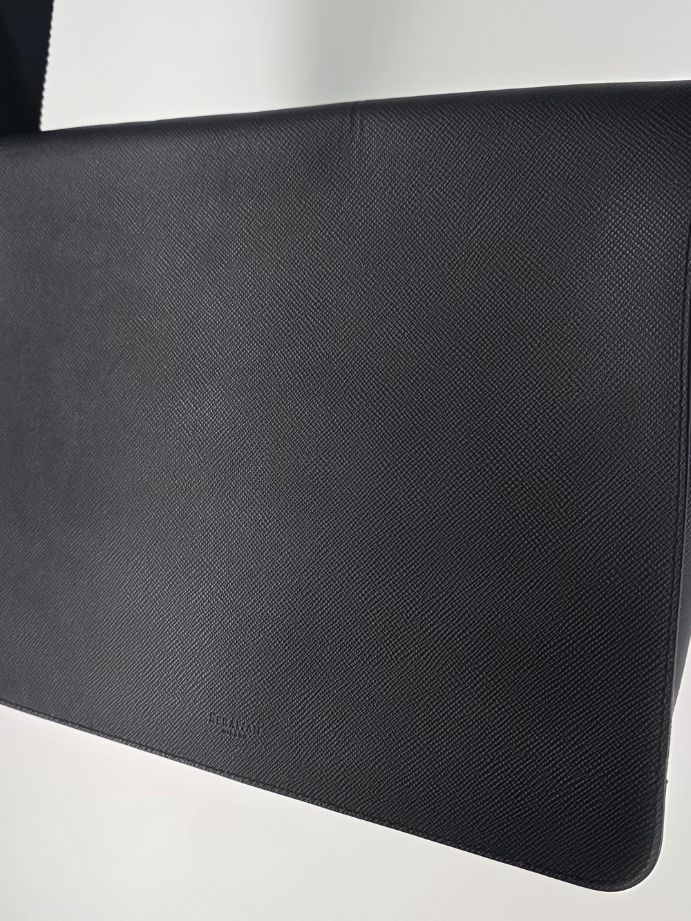 Serapian Milano Italy Cross Body Black Leather Travel Work Computer Bag